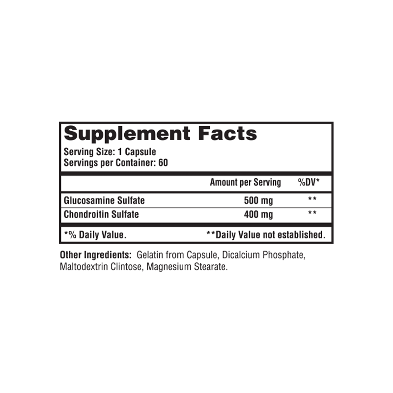Glucosamine Plus Chondroitin 60 Caps - Joint Support Formula