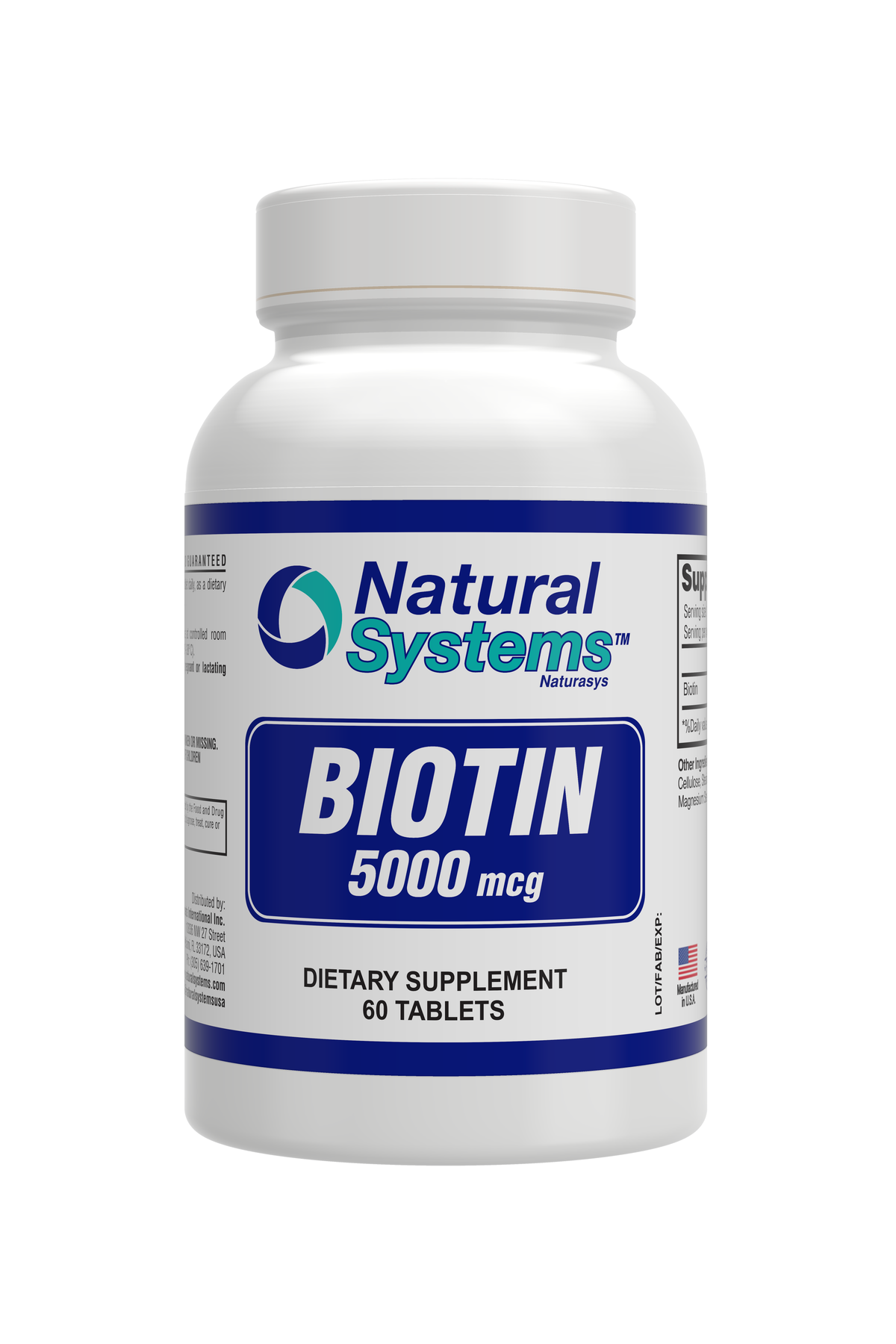 Biotina 5000 mcg — 60 Tabletas | Cabello Fuerte, Piel Radiante y Uñas Resistentes