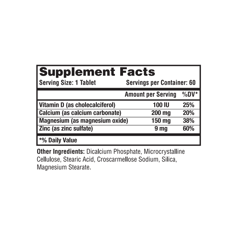  Cal-Mag-Zinc Vitamin D 60 Tablets - Essential Bone Support